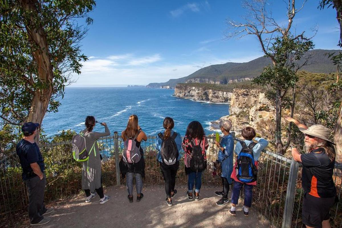 a group of people looking at the ocean