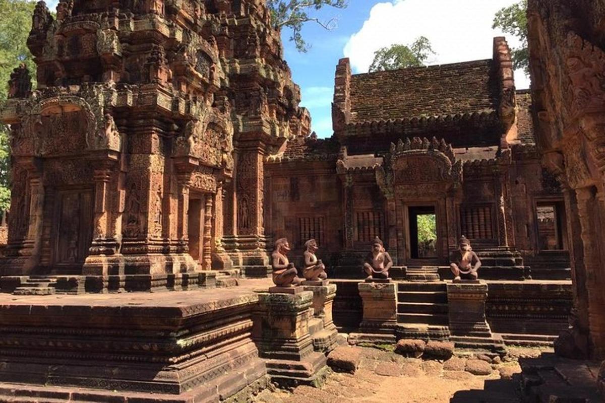 a building with statues in front of it