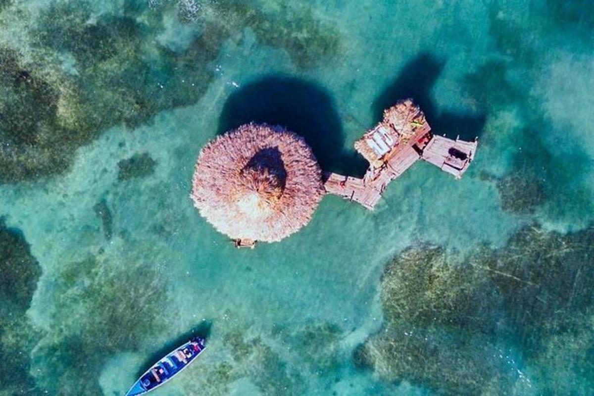 een luchtfoto van een eiland in het water