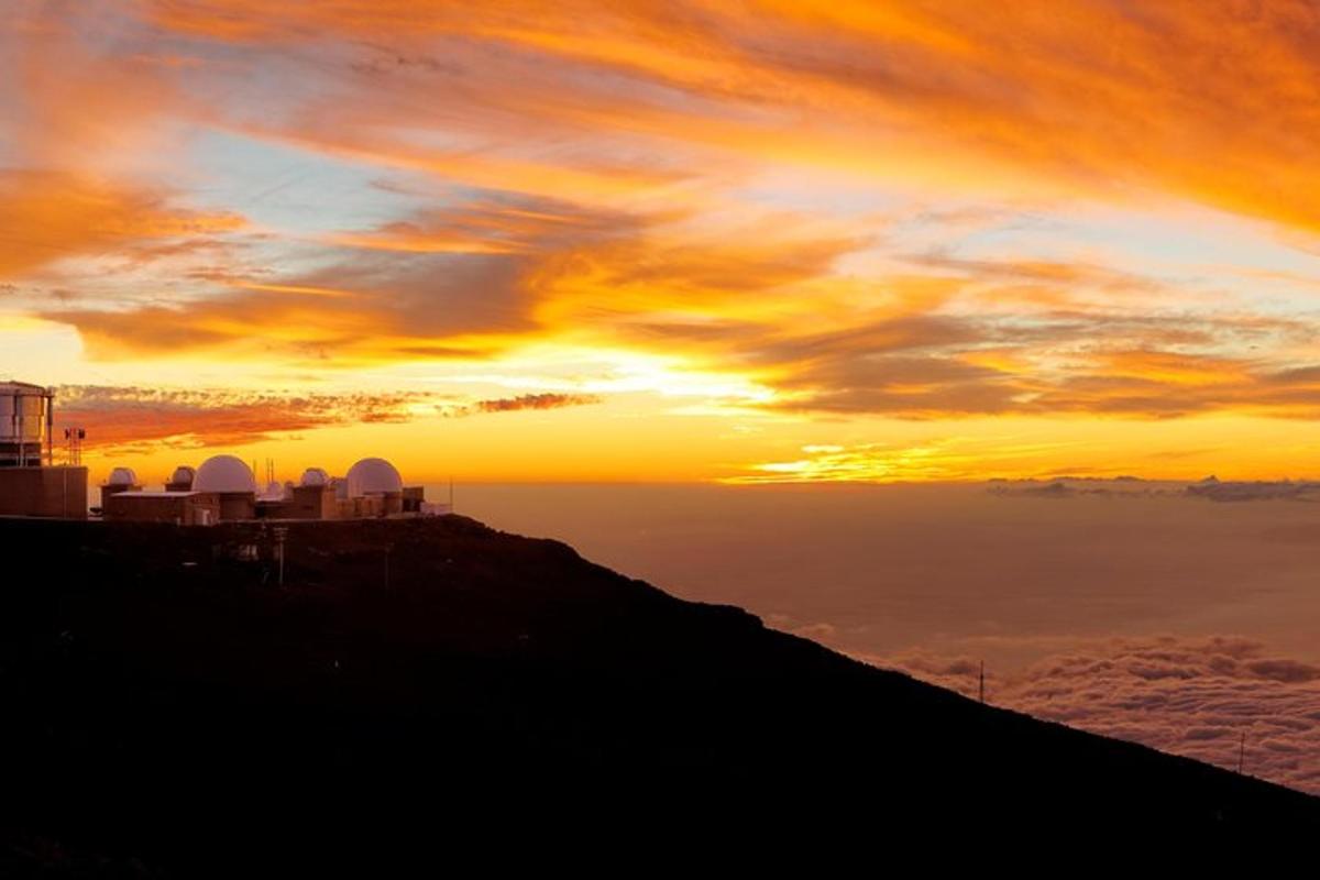 un tramonto in cima a una collina con l'oceano
