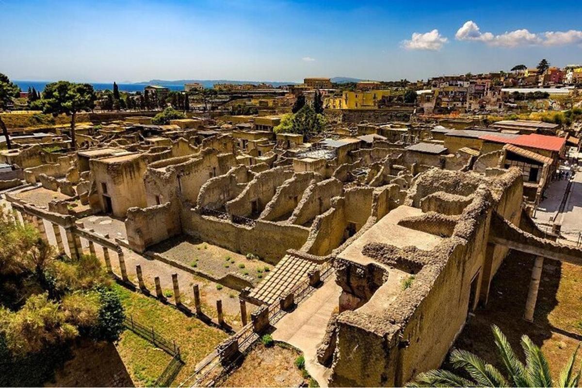 an aerial view of an ancient city with buildings