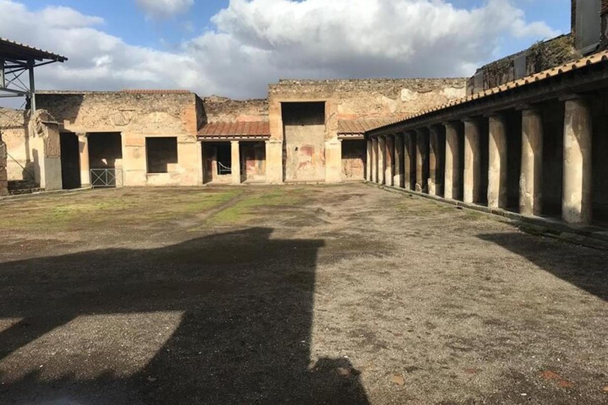 an empty courtyard of an old building