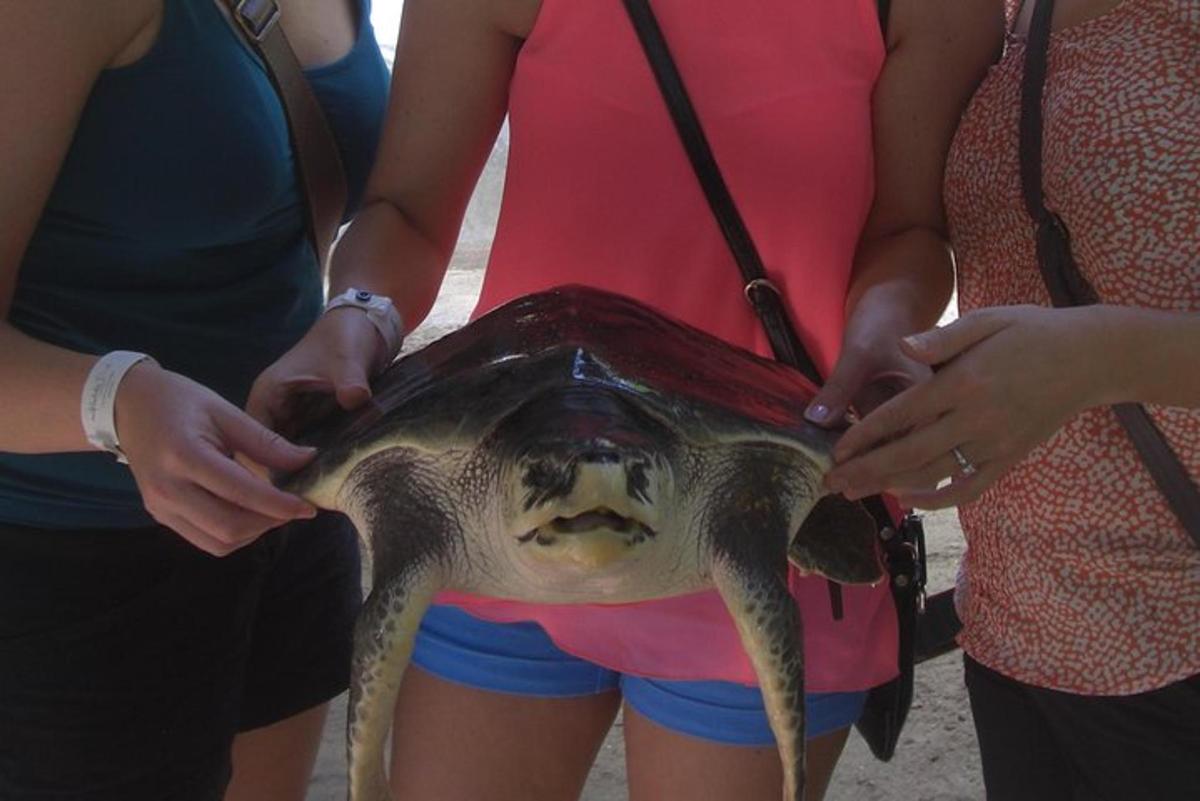 a group of people holding a fish in their purse
