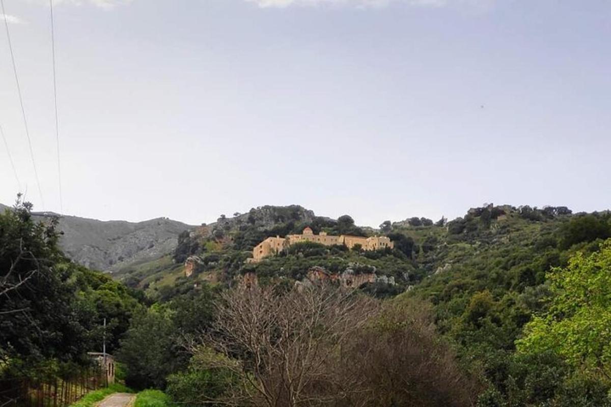 uma casa no topo de uma colina com árvores