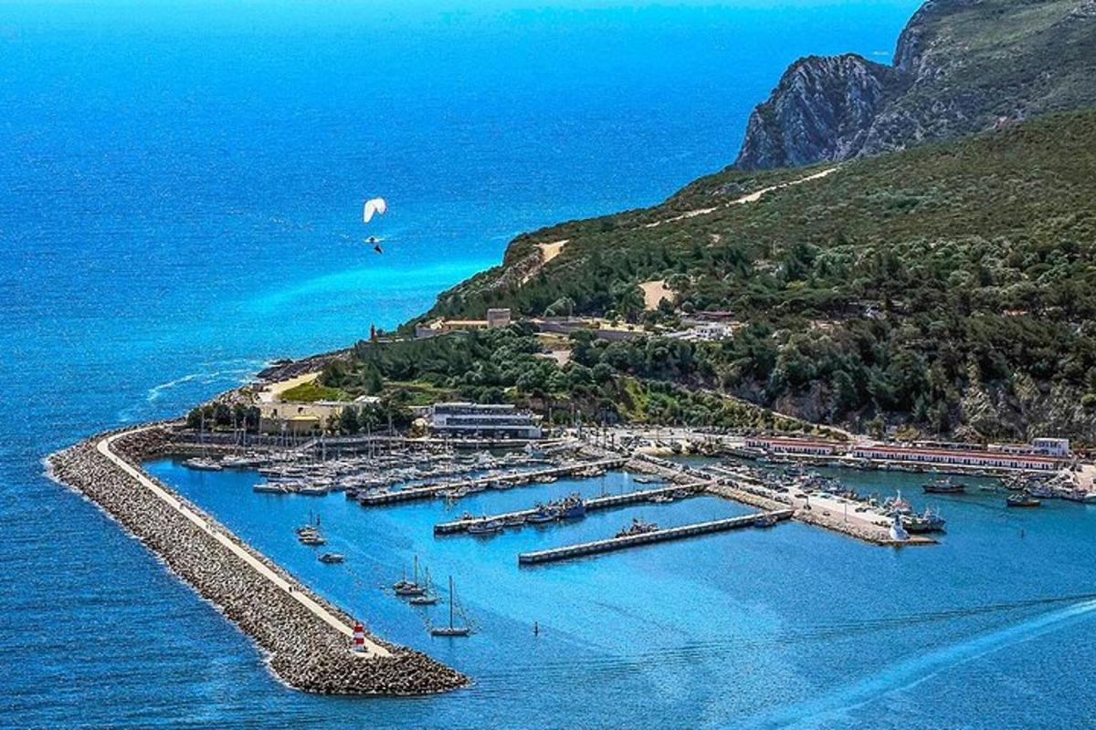 Una vista aérea de un puerto con barcos en el agua.