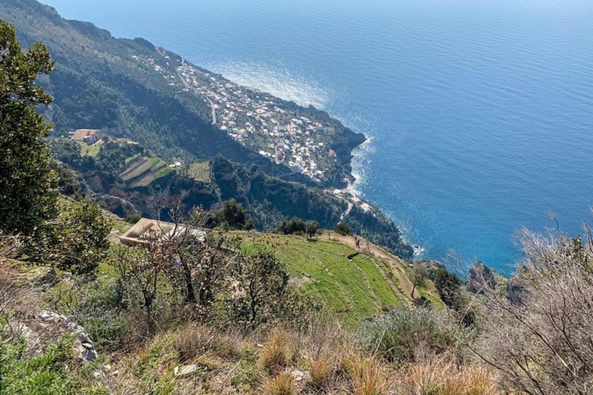 pohled na kopec s oceánem a městem