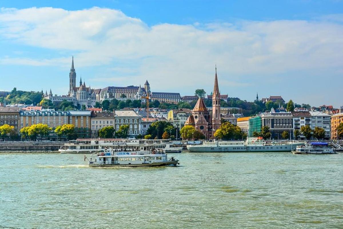 a view of a city with boats in the water