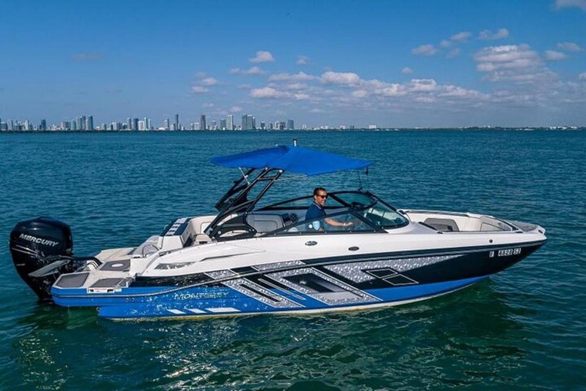 a man is sitting in a boat in the water