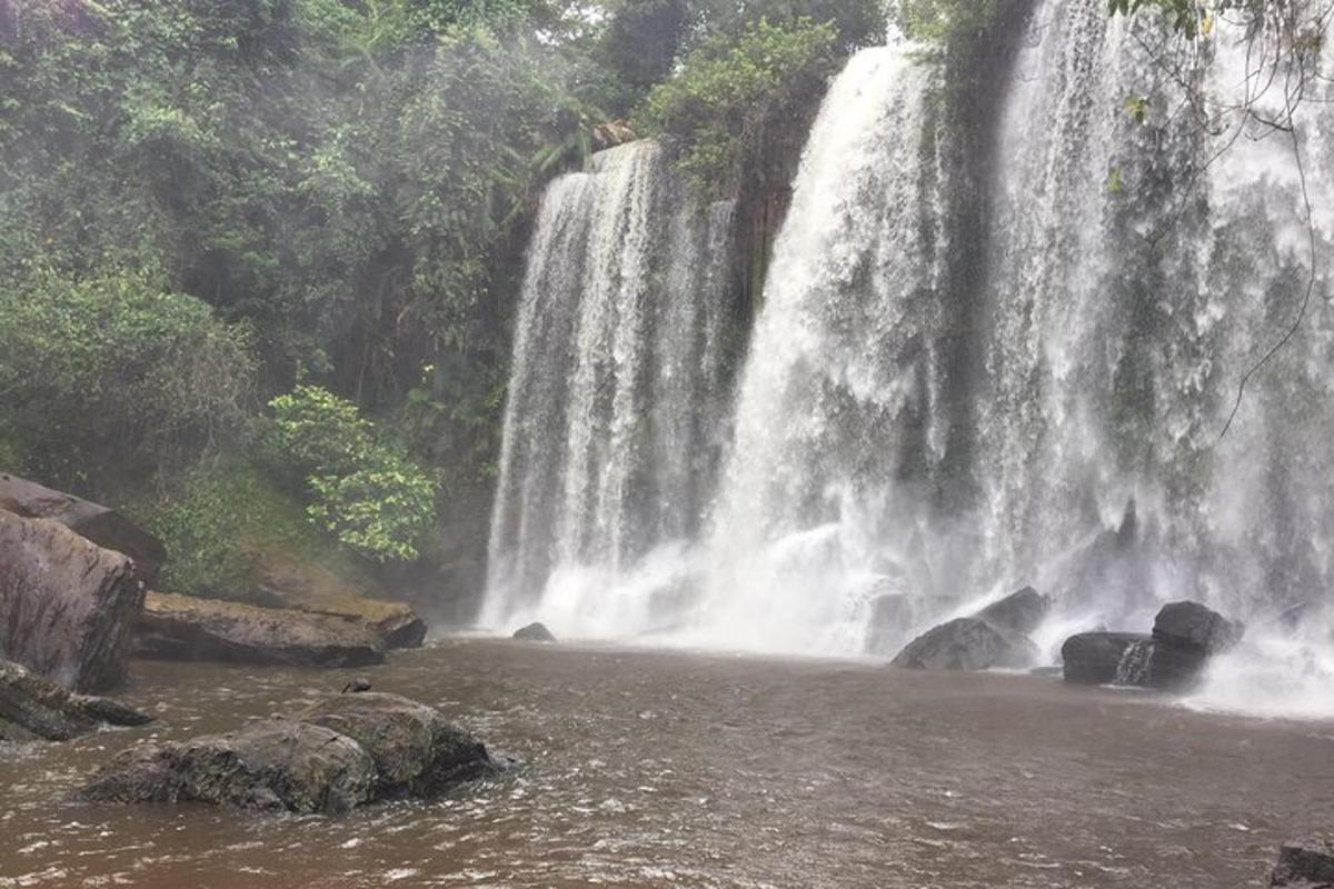 una cascada en medio de un bosque