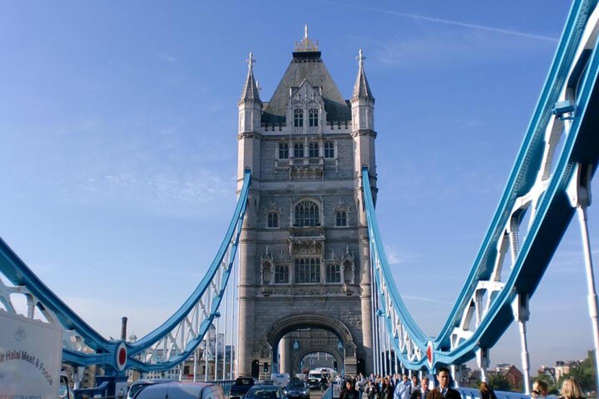 a view of the tower bridge in london