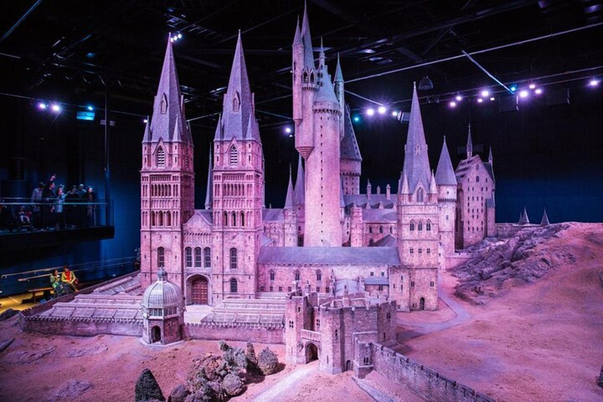 a model of a castle with lights on it
