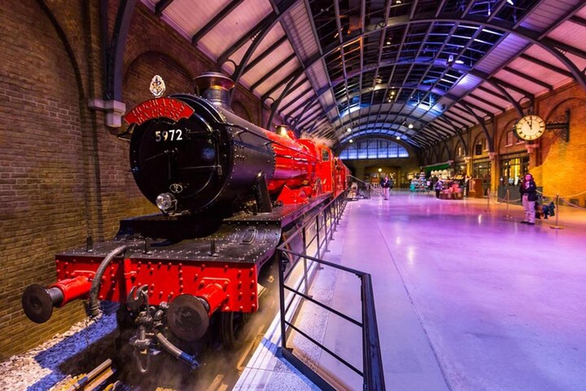 a train is on display in a museum