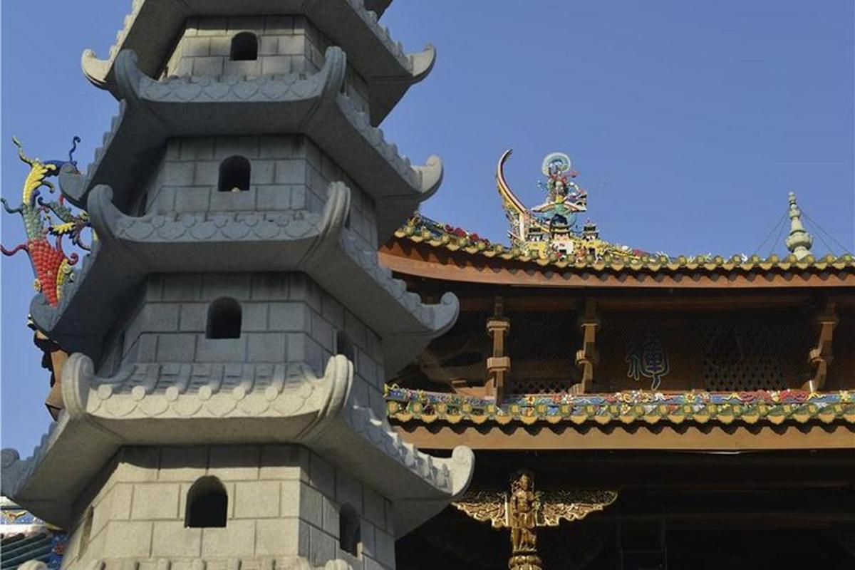 a close up of a building with a tower