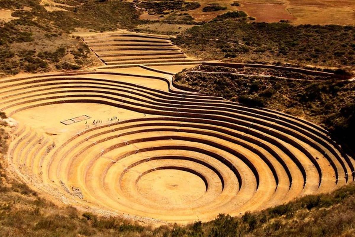 Una vista aérea de un anfiteatro en un campo.