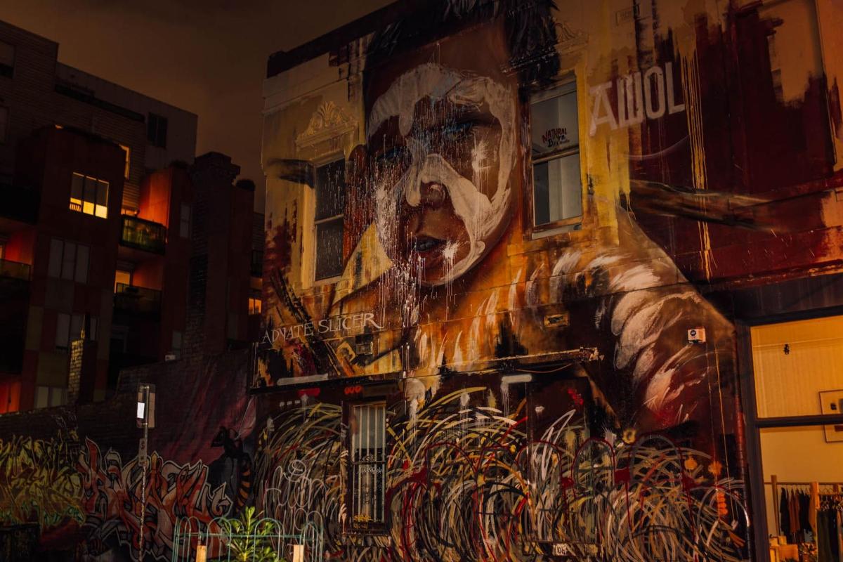 a building with a painting on the side of it