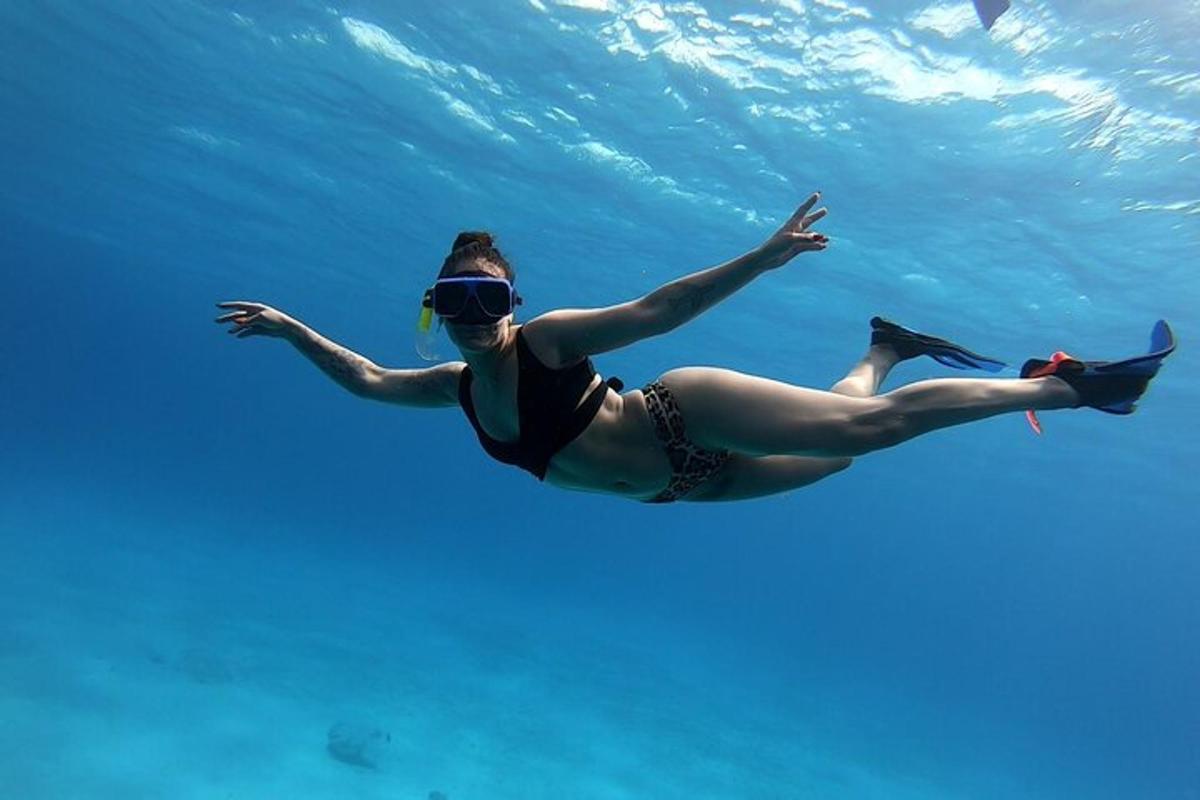 a woman swimming in the water in the ocean