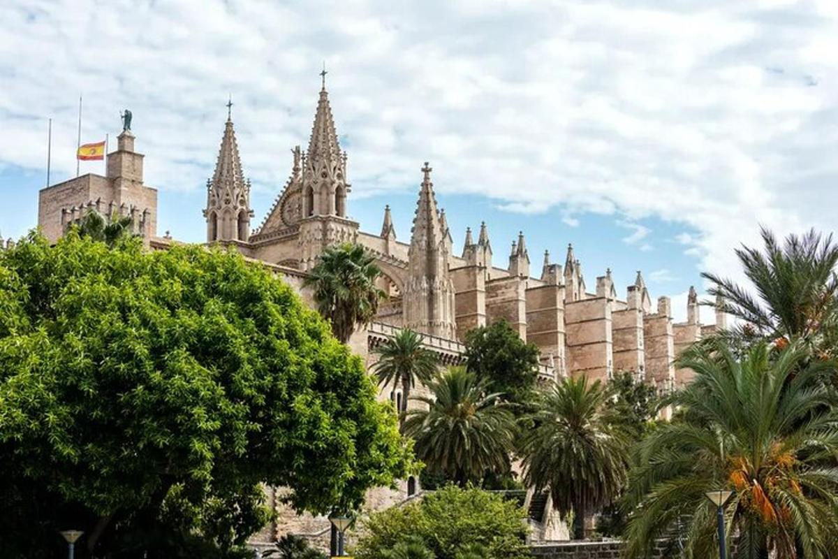 a large building with spires on top of it