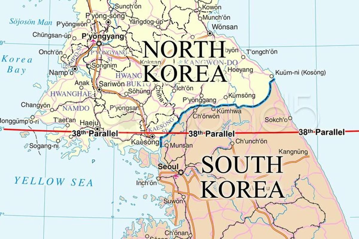 a map of south korea with south korea on it
