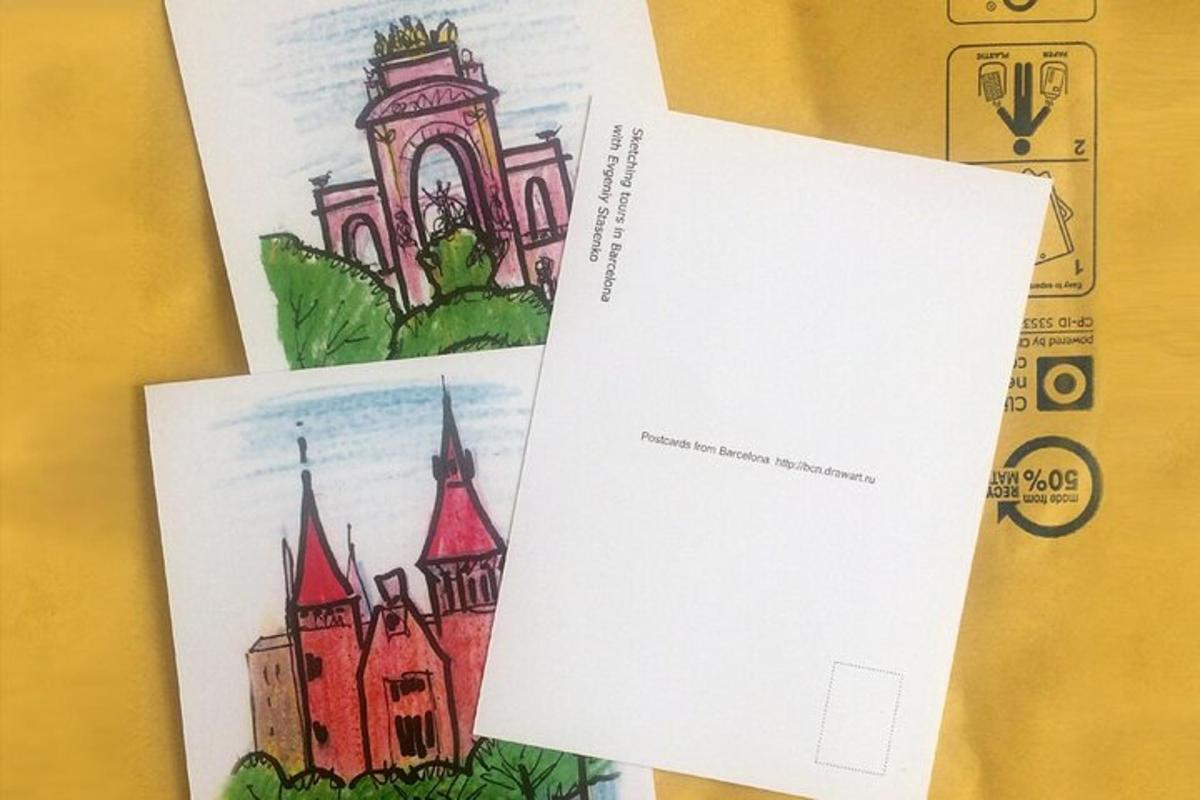 dva listy papíru s nákresem budovy