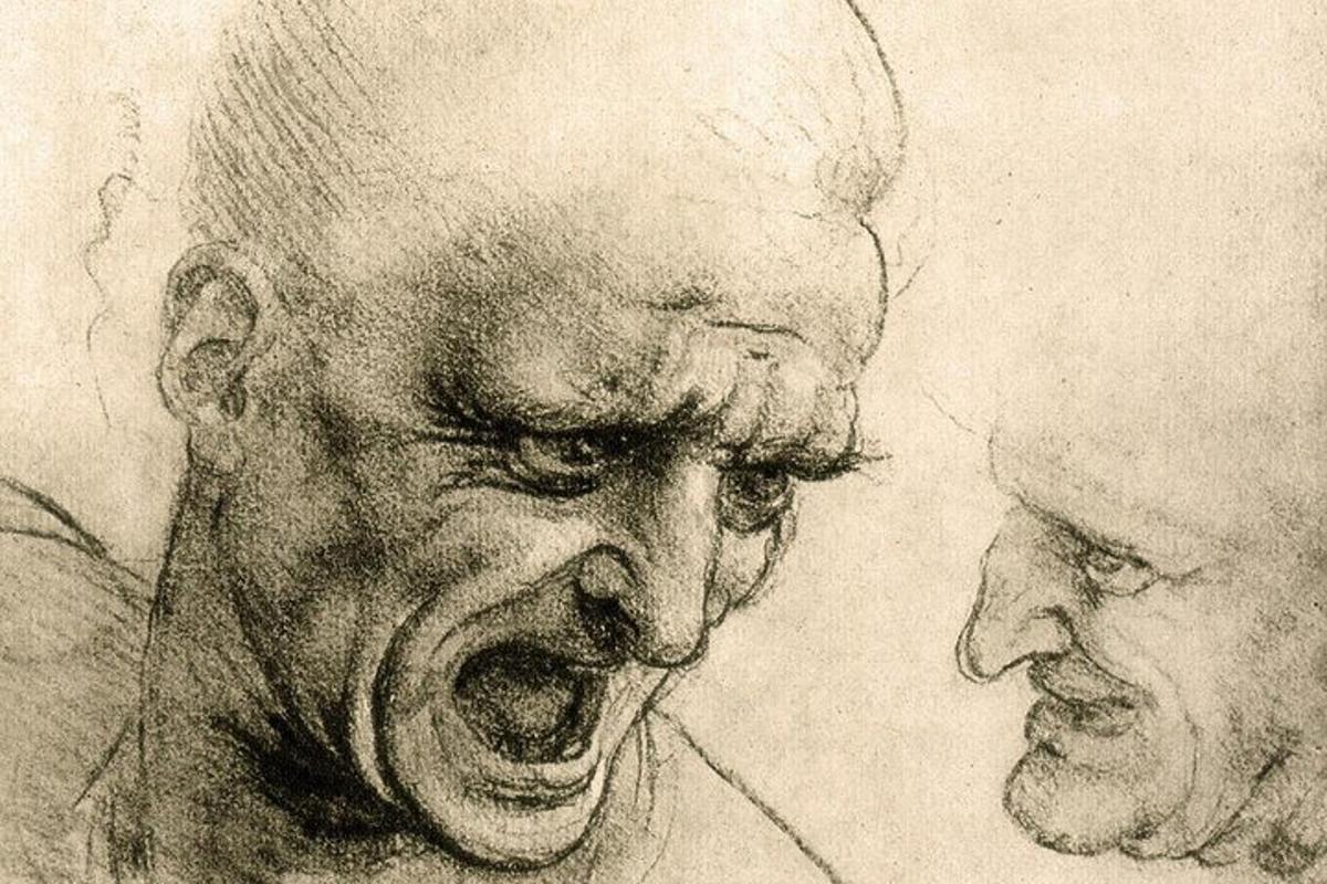 un dibujo de un hombre con la boca abierta