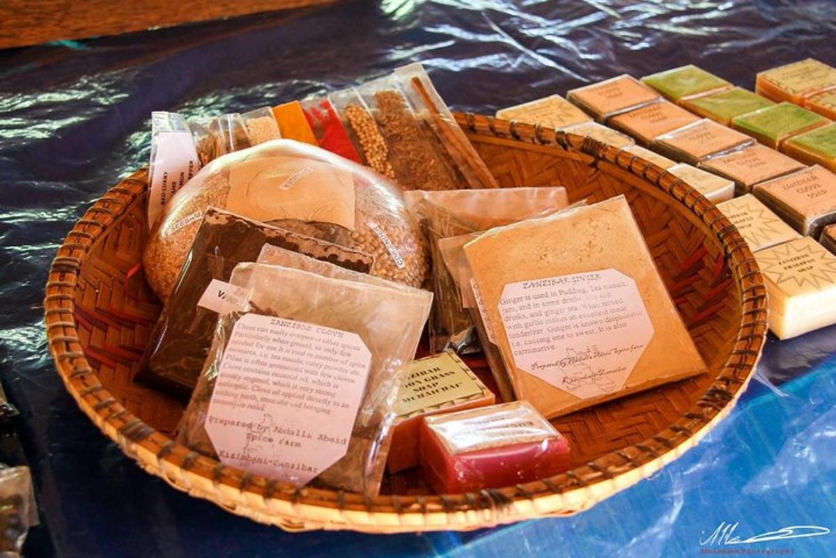 a basket filled with different types of bread and soap