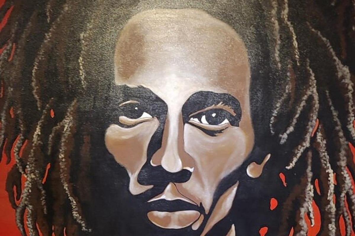 una pintura de una mujer con rastas