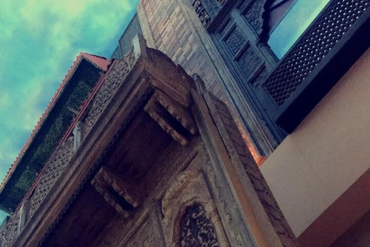 a close up of a door of a building