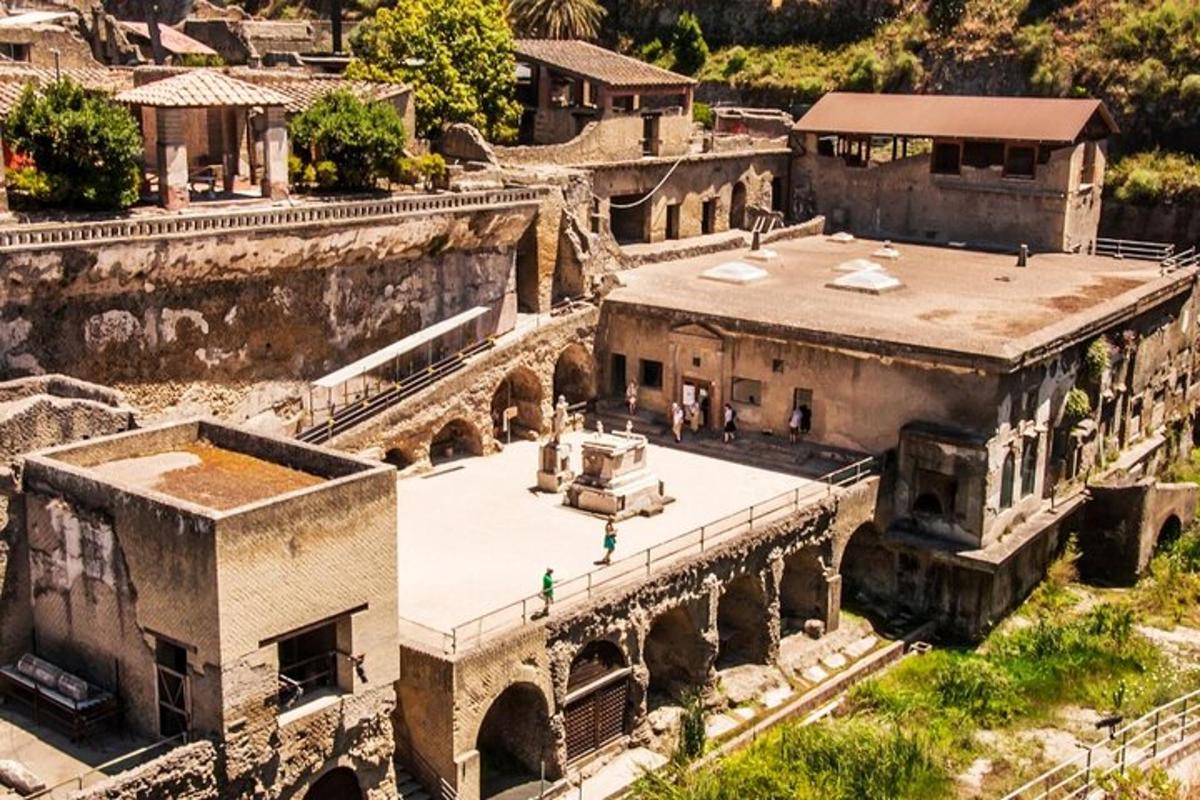 an aerial view of the ruins of a building