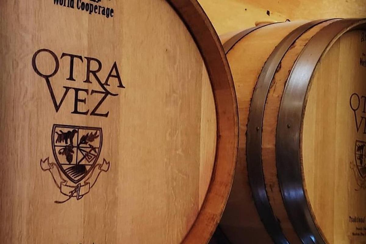 a close up of a wooden wine barrel