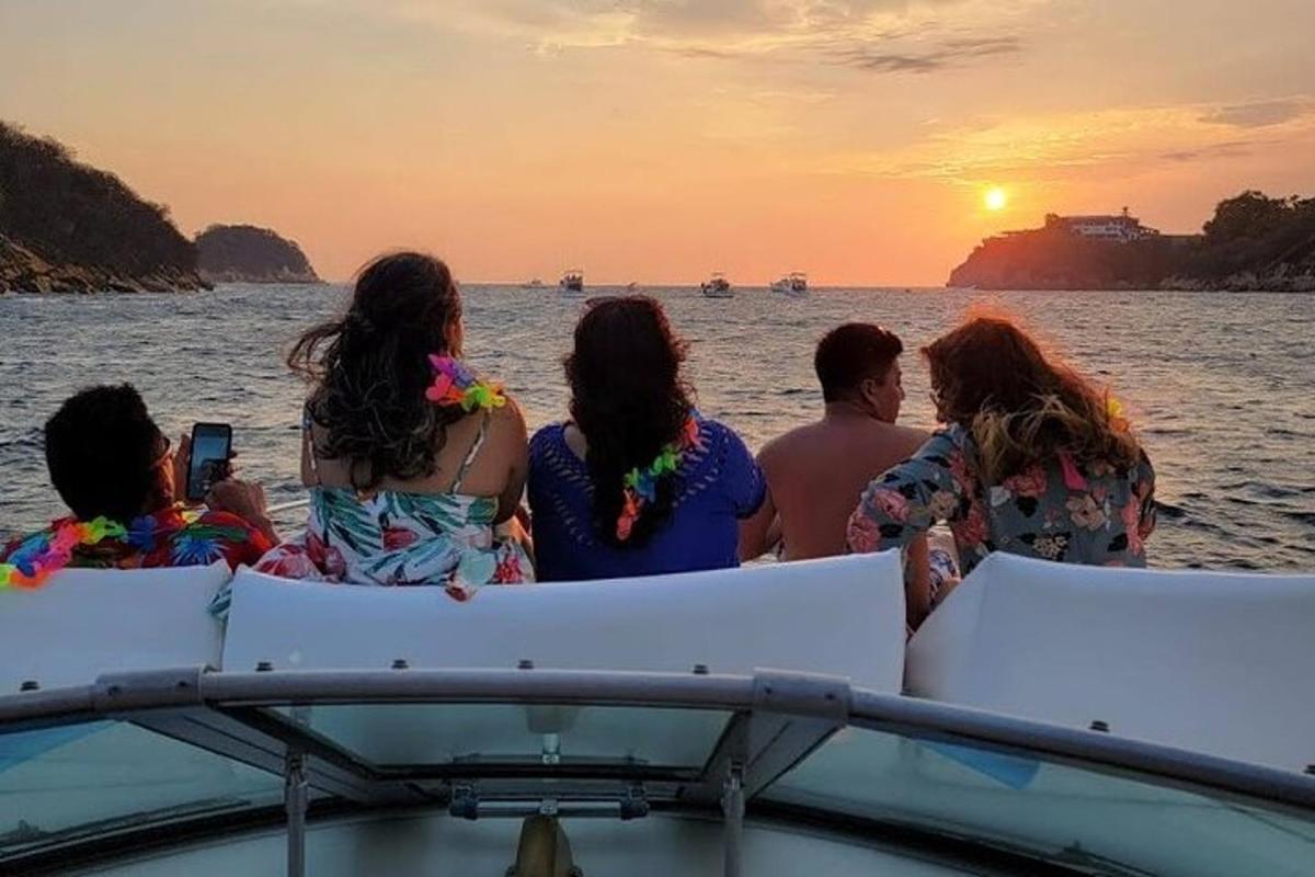 a group of people riding on a boat in the water