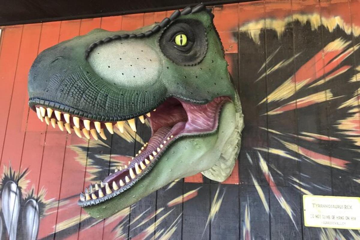 obraz hlavy dinosaura na zdi