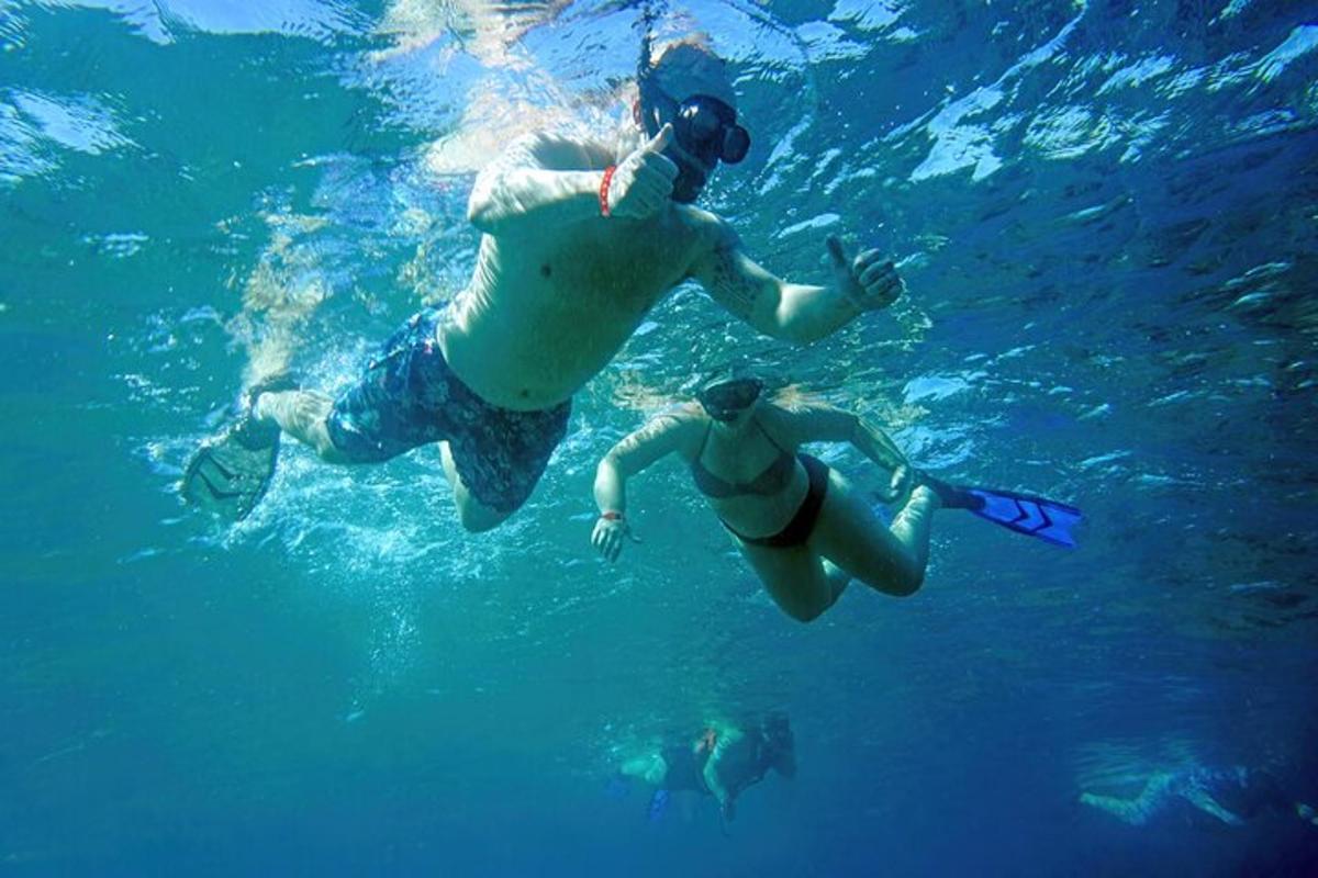 un gruppo di persone che nuotano nell'acqua