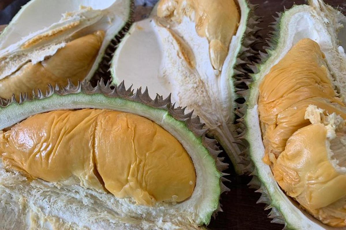 a close up of three different types of food