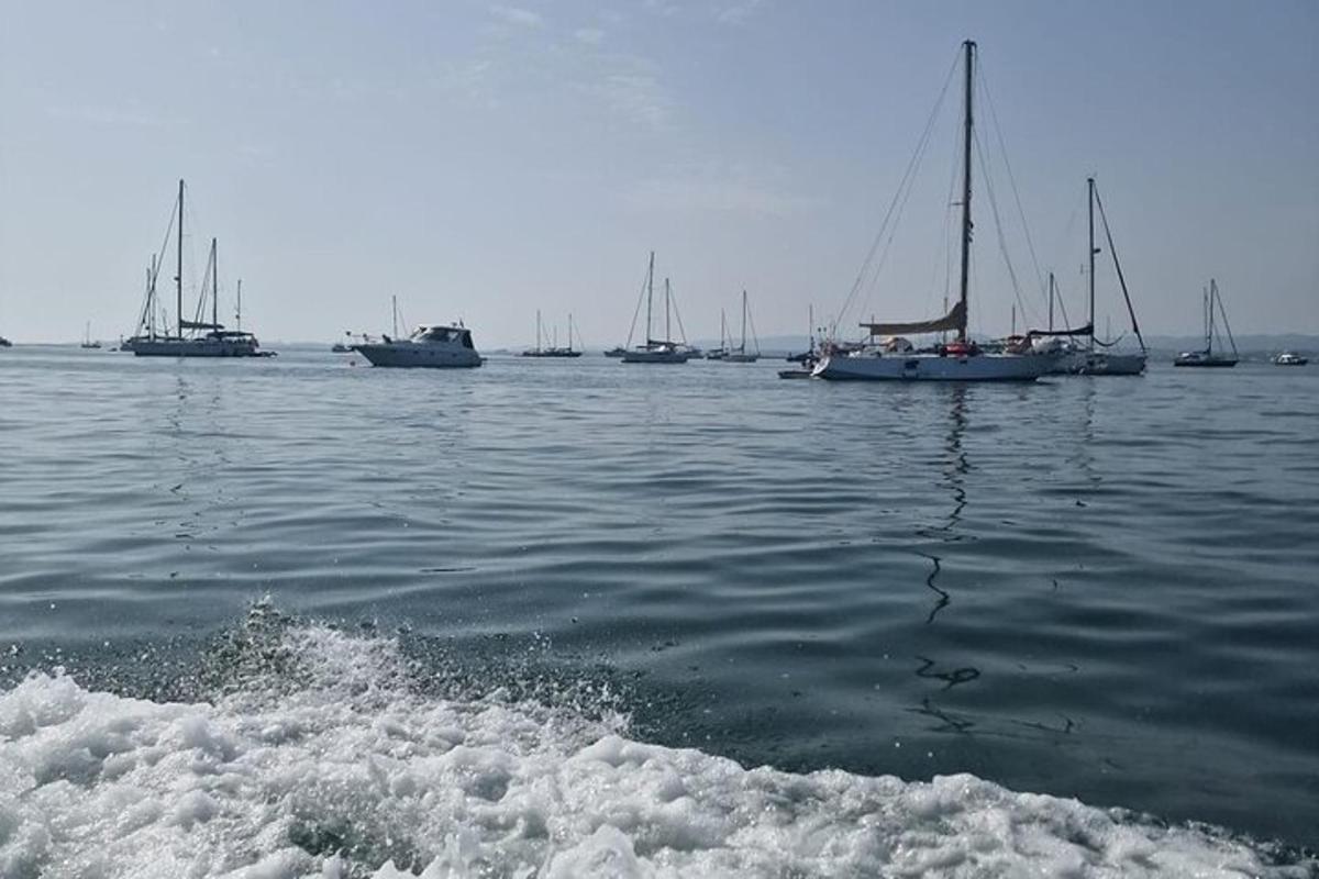 un gruppo di barche in uno specchio d'acqua