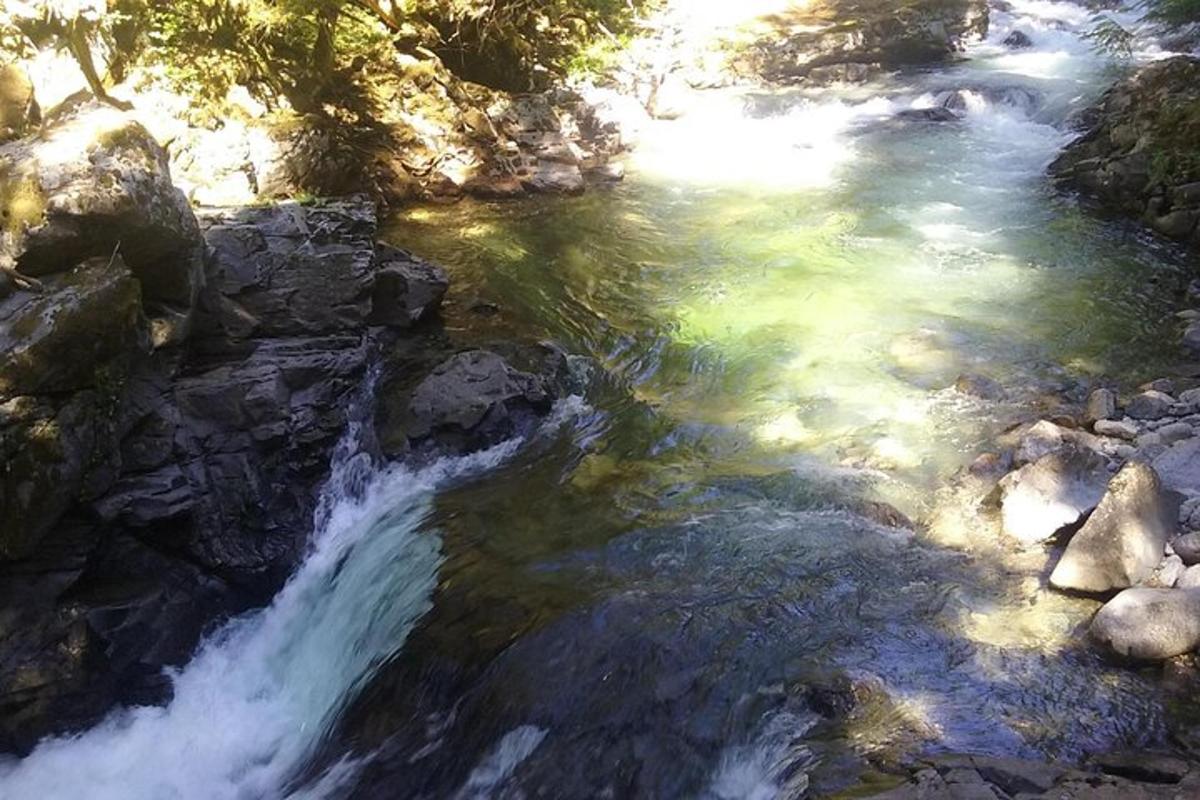 un corrent d'aigua amb roques en un riu