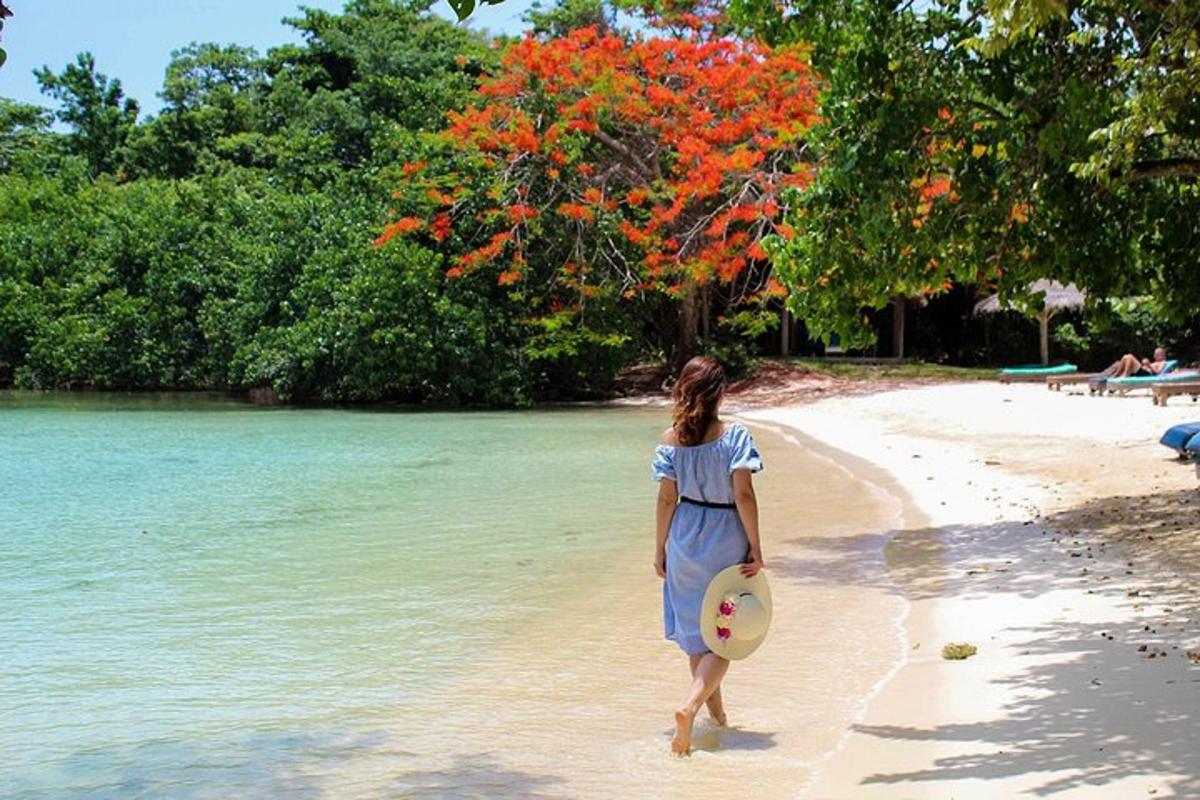 una donna che cammina su una spiaggia con un frisbee