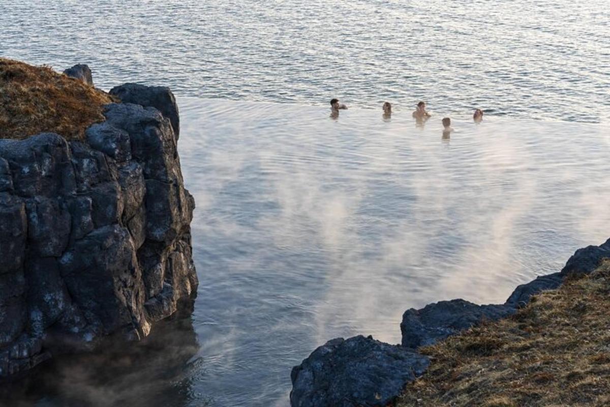 un grup de oameni care înoată într-o întindere de apă