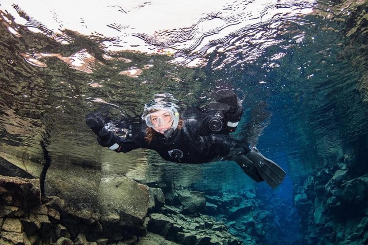 o persoană într-un costum de neopren care înoată în apă