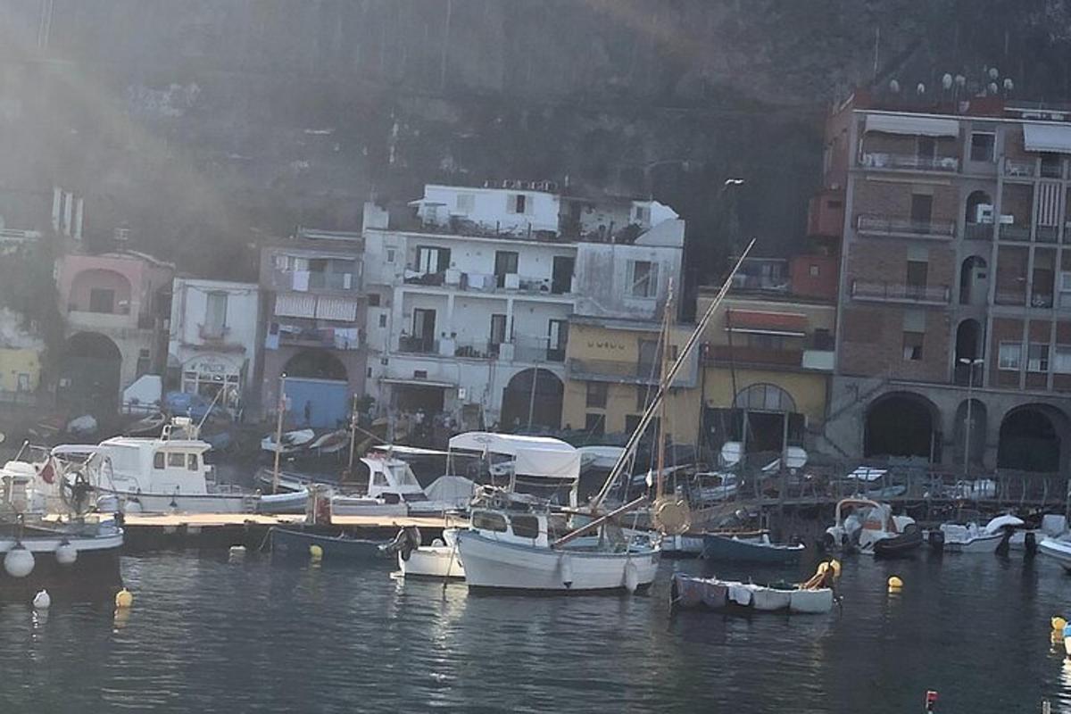 un grup de bărci acostate într-un port cu clădiri