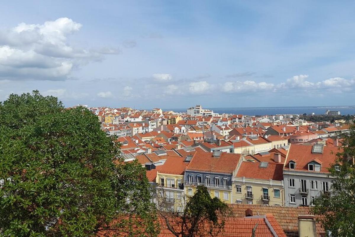 pemandangan kota dengan rumah dan atap