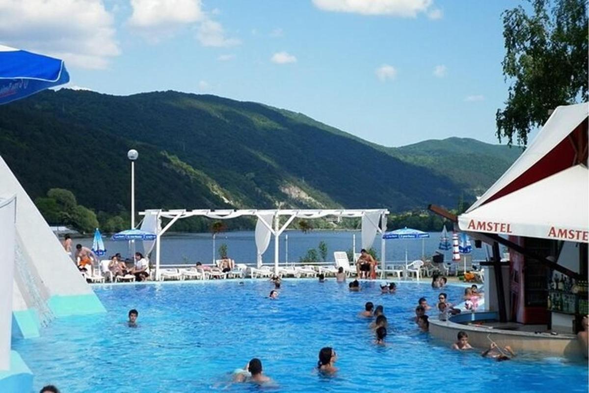un gruppo di persone che nuotano in una piscina