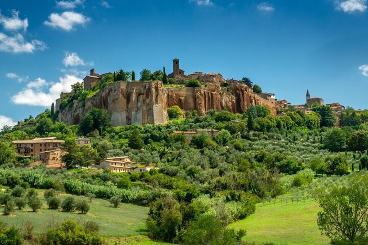 una collina con un castello in cima
