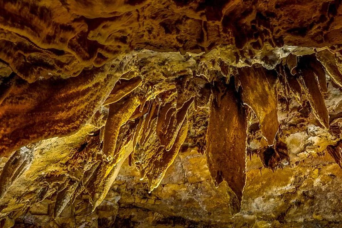 a cave filled with lots of ice formations