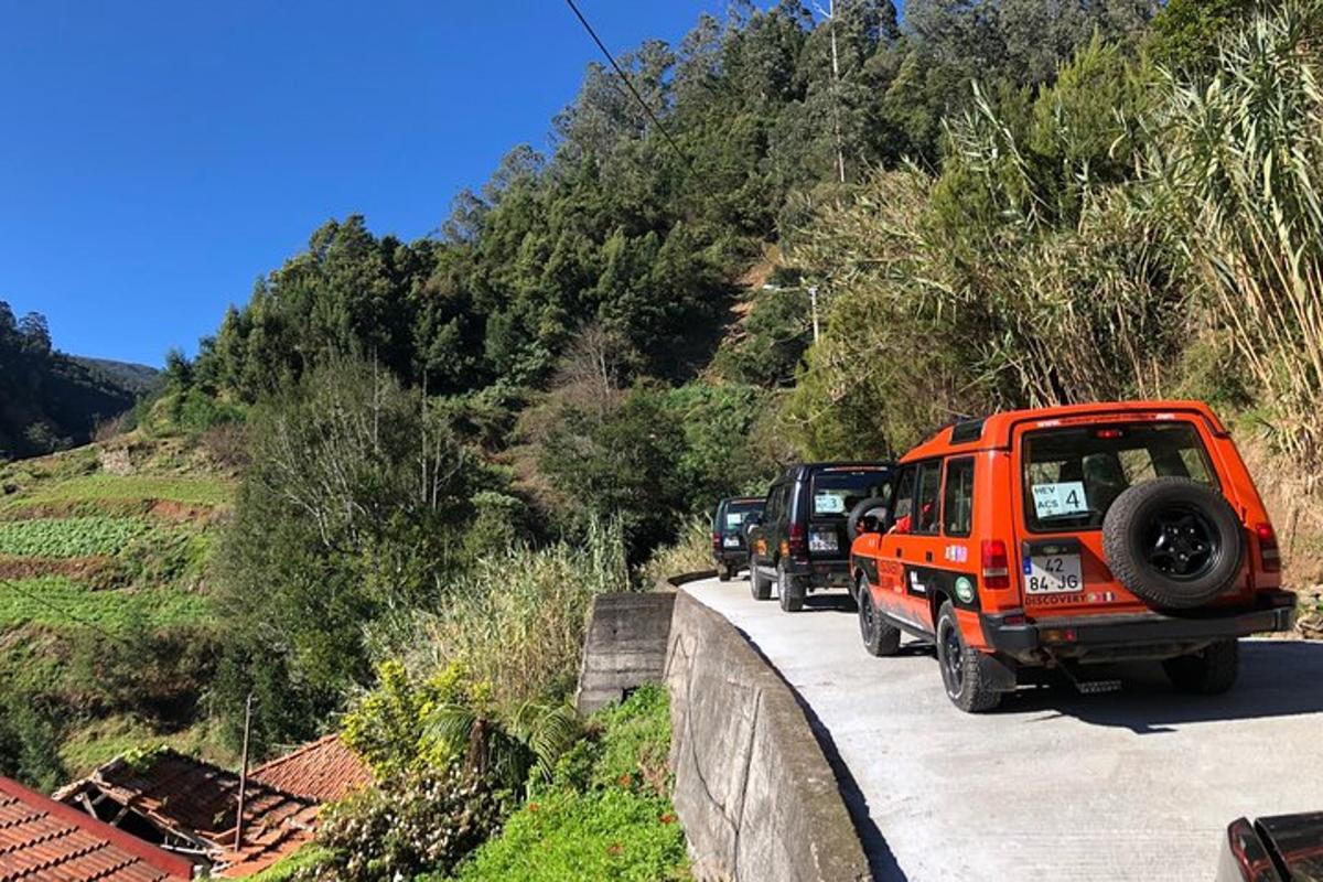 una filera de cotxes aparcats en una carretera al costat d'una muntanya