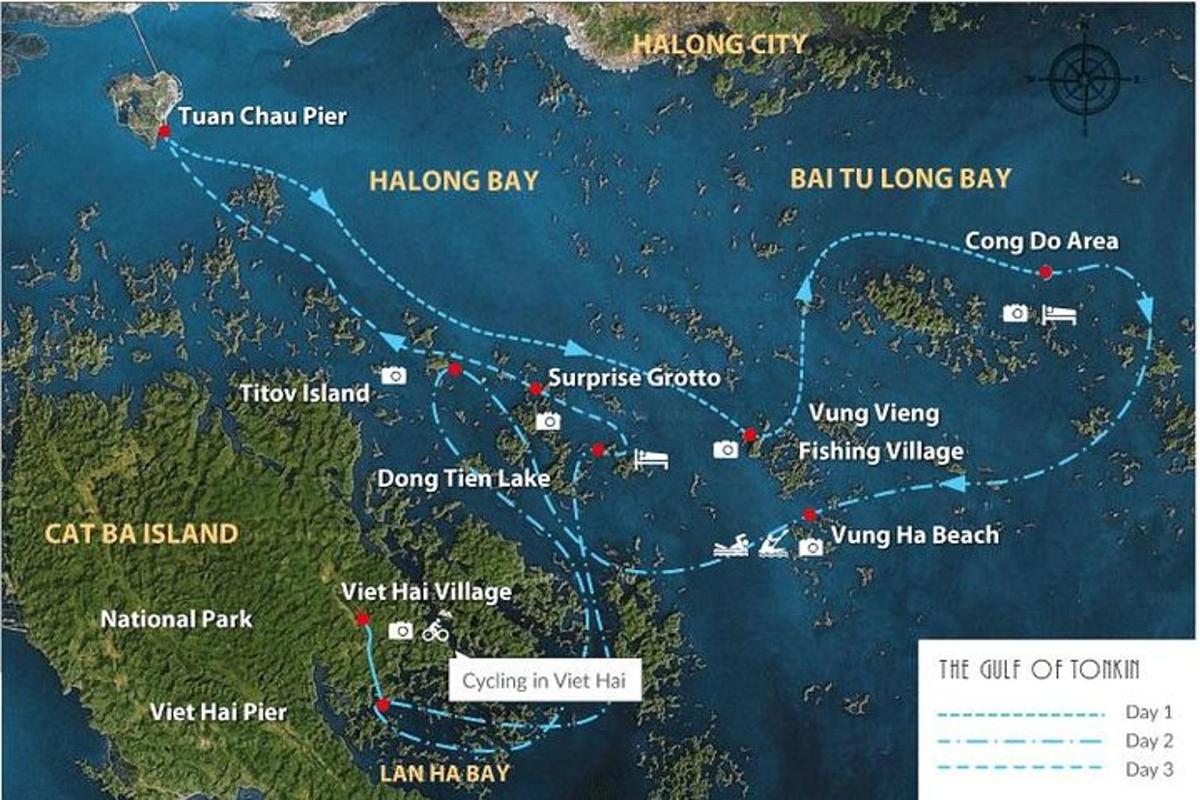 a map of the hawksong bay and its route