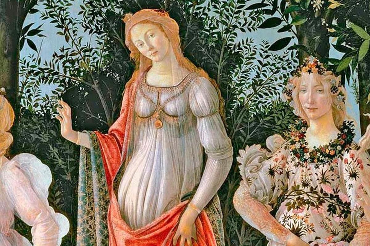 картина женщины, стоящей рядом с двумя женщинами