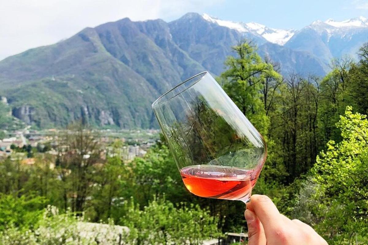 una persona sosteniendo una copa de vino