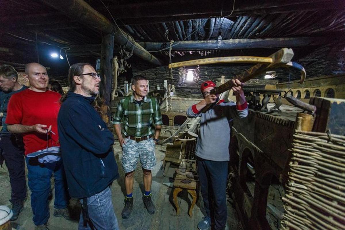a group of men standing in a room