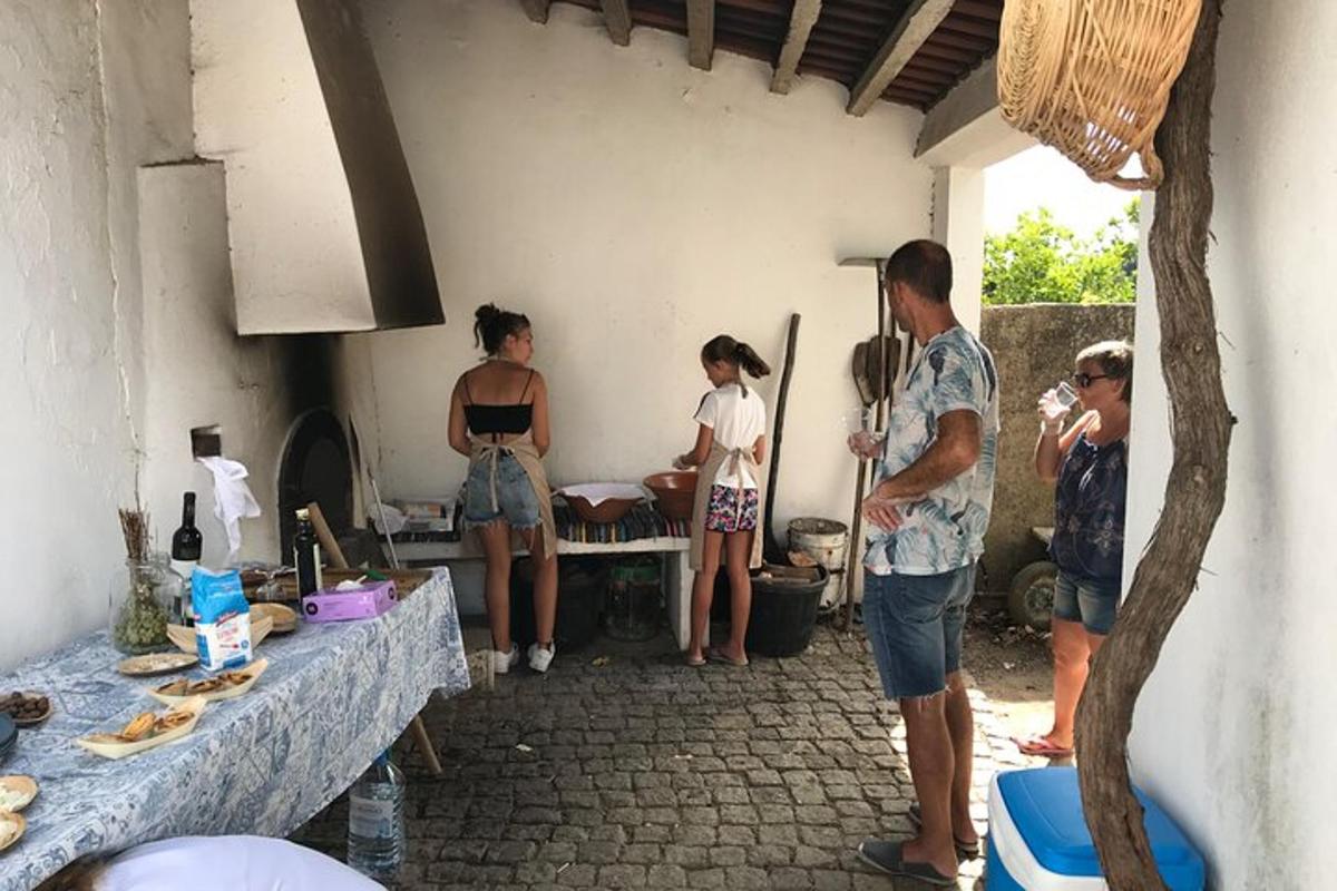 a group of people standing in a room