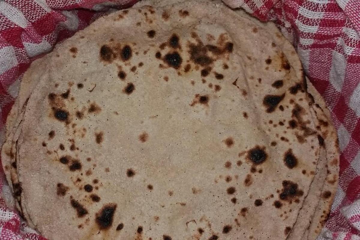 a tortilla sitting on top of a table